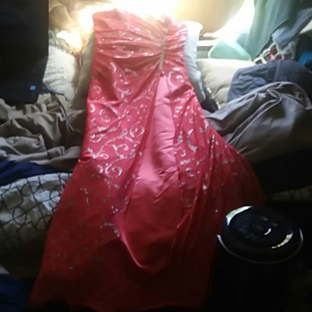 Pink and silver prom dress